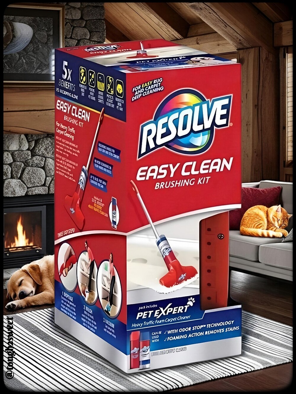 🆕RESOLVE® PET SPECIALIST EASY CLEAN COMPLETE BRUSHING KIT WITH 22OZ CAN